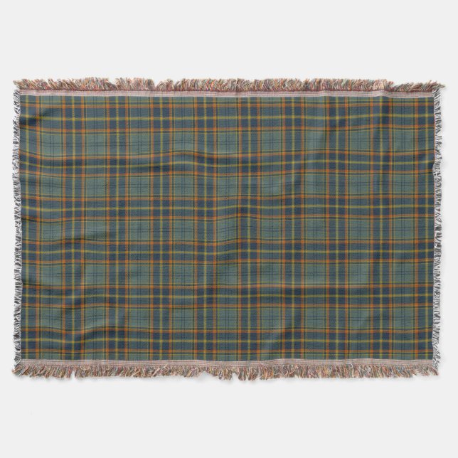Antrim County Irish Tartan Throw Blanket (Front)