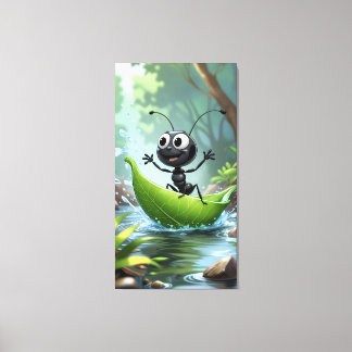 Ant's Adventure: A Whimsical Journey Canvas Print