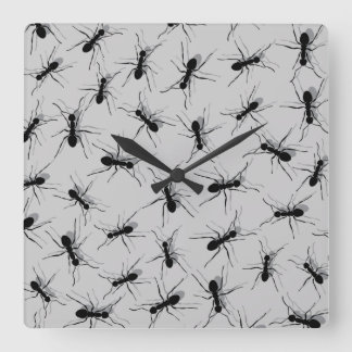 Ants all over square wall clock