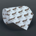 Ants Marching Picnic Ant Black Blue Insect Print Tie<br><div class="desc">Necktie features an original marker illustration of a black ant,  printed on a blue background.

Don't see what you're looking for? Need help with customization? Click "contact this designer" to have something created just for you!</div>