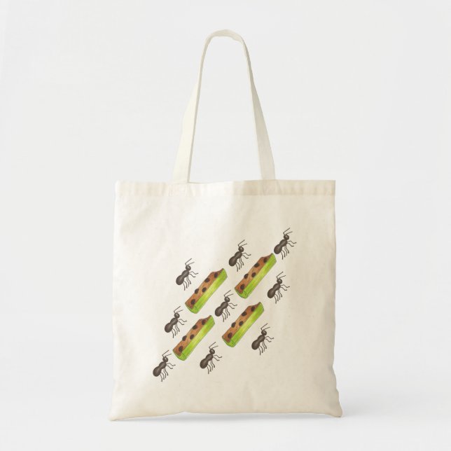 Ants on a Log Celery Peanut Butter Raisins Tote (Front)