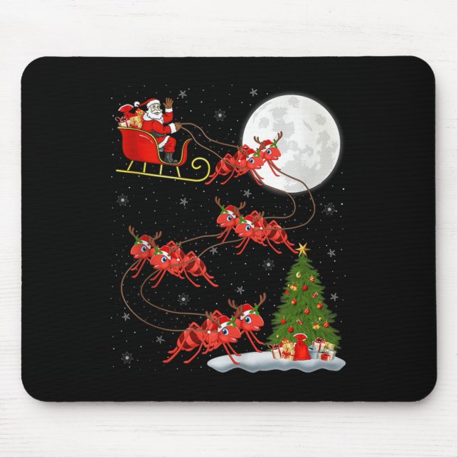 Ants Santa Sleigh Flying Funny Magical Christmas T Mouse Mat (Front)