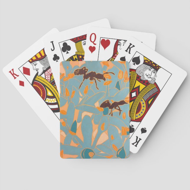 Ants with Blue flowers Autralian Flora Playing Cards (Back)