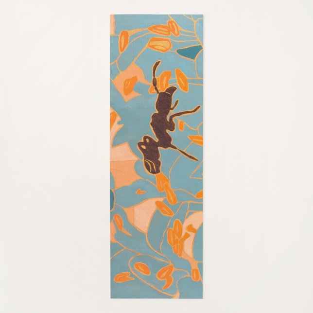 Ants with Blue flowers Autralian Flora Yoga Mat (Front)