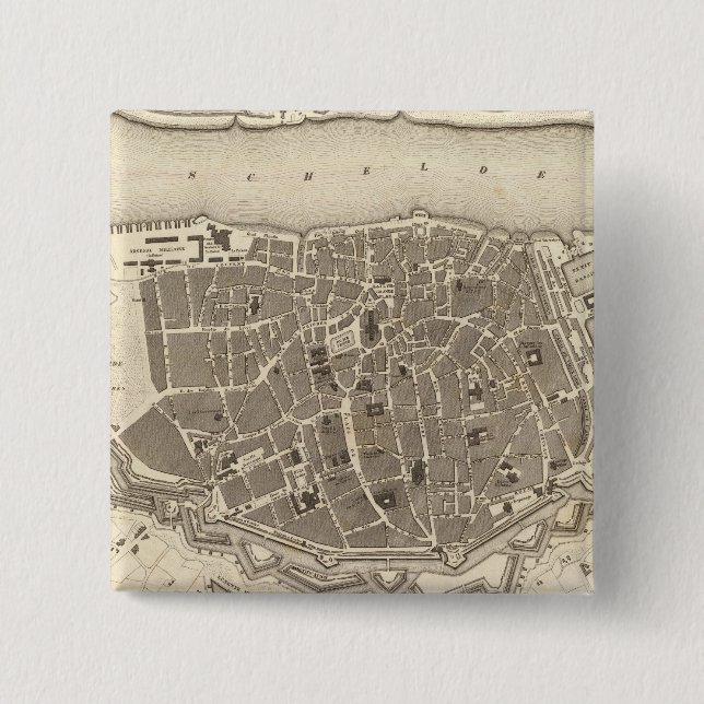 Antwerp, Belgium 15 Cm Square Badge (Front)