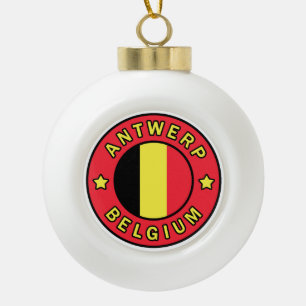 Antwerp Belgium Ceramic Ball Christmas Ornament