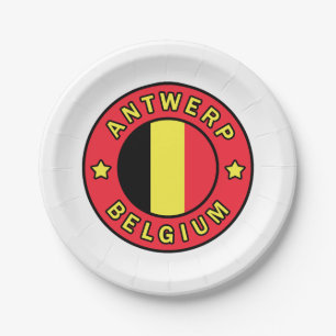 Antwerp Belgium Paper Plate