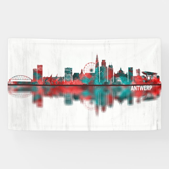 Antwerp Belgium Skyline Banner (Horizontal)