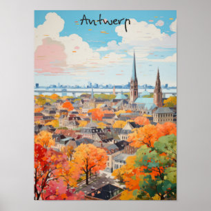 Antwerp Belgium Travel City Aesthetic Poster