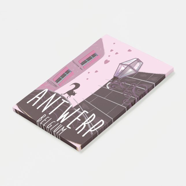 Antwerp, Belgium Travel poster Post-it Notes (Angled)