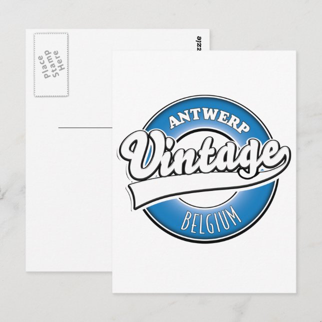 Antwerp belgium vintage logo postcard (Front/Back)