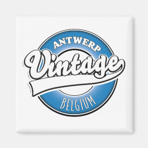 Antwerp belgium vintage logo postcard magnet
