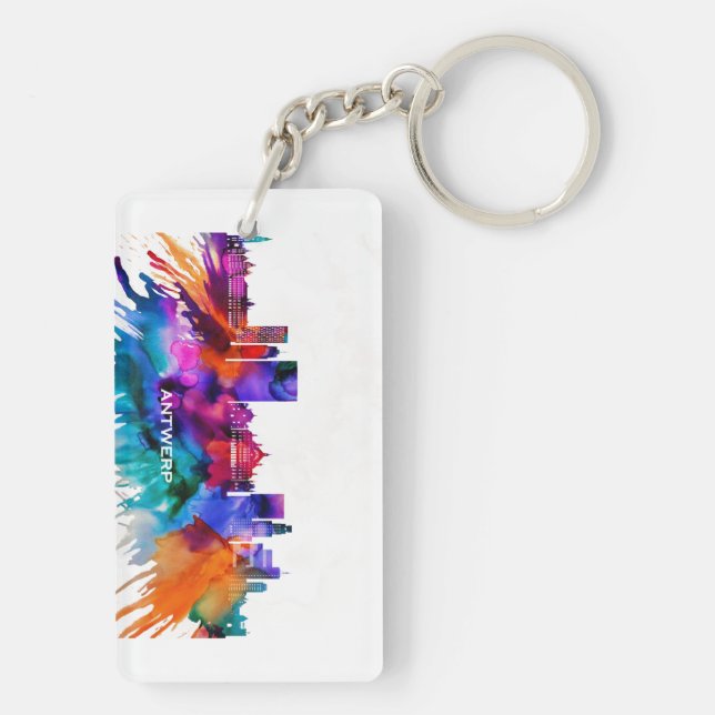 Antwerp Skyline Key Ring (Back)