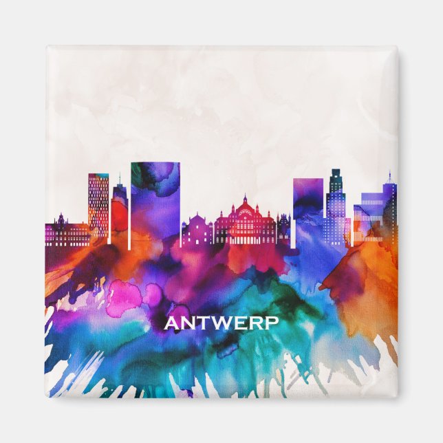 Antwerp Skyline Magnet (Front)