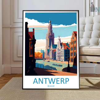 Antwerp Travel Print Wall Art Antwerp Wall Hanging