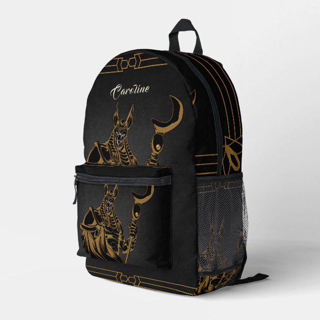 Anubis, ancient Egypt, power, egyptian, anubis myt Printed Backpack (Back Corner Right)