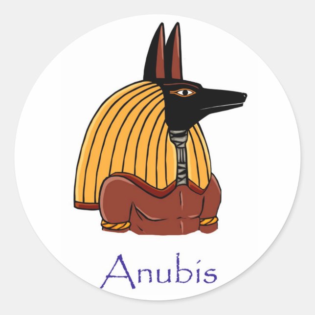 Anubis - Ancient Egyptian god Classic Round Sticker (Front)