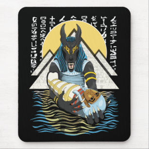 Anubis Ancient Egyptian God Illustration Mouse Mat