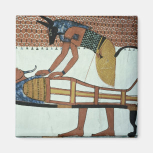 Anubis and a Mummy, from the Tomb of Sennedjem Magnet