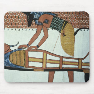 Anubis and a Mummy, from the Tomb of Sennedjem Mouse Mat