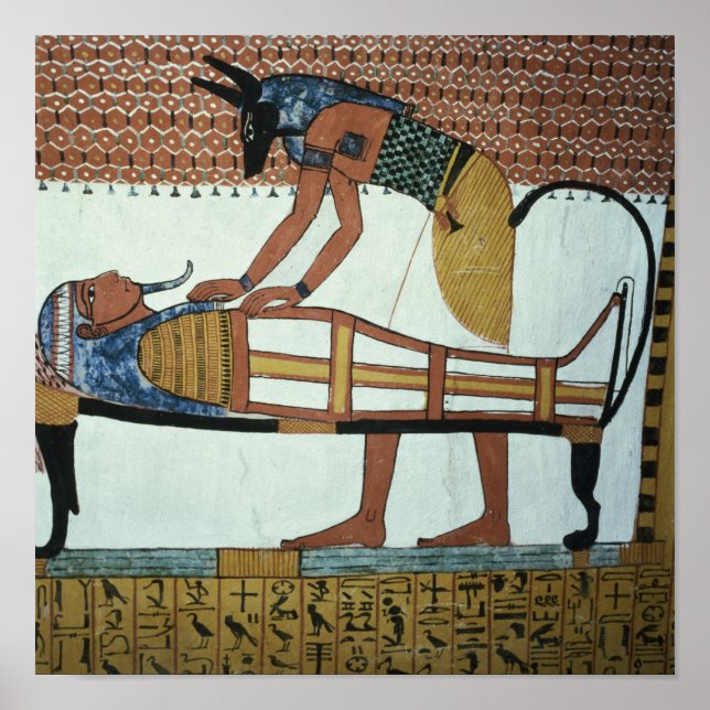 Anubis and a Mummy, from the Tomb of Sennedjem Poster (Front)