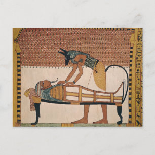 Anubis attends Sennedjem's Mummy Postcard