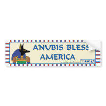 Anubis Bless America Bumper Sticker