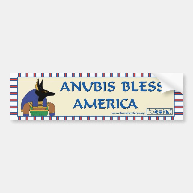Anubis Bless America Bumper Sticker (Front)