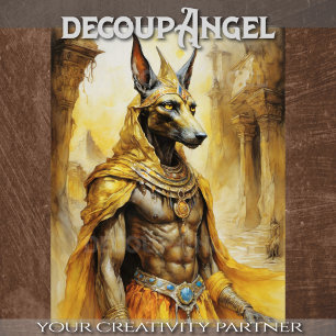 Anubis: Divine Protector of Souls - Decoupage - Tissue Paper
