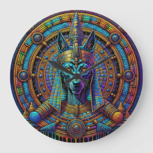 Anubis Egyptian Art Large Clock