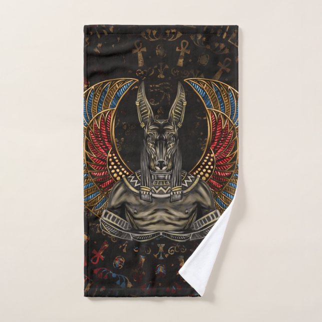 Anubis - Egyptian God Bath Towel Set (Hand Towel)