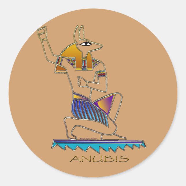 ANUBIS Egyptian God Classic Round Sticker (Front)