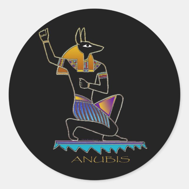 ANUBIS Egyptian God Classic Round Sticker (Front)