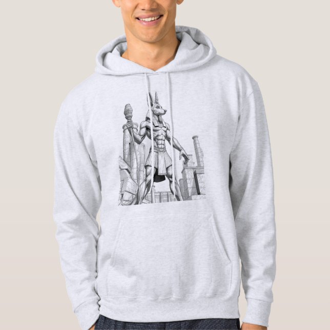 Anubis Egyptian God of the Dead Sketch Art Hoodie (Front)
