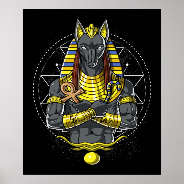 Anubis Egyptian Wolf God Egypt Ankh Mythology Poster (Front)