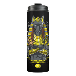 Anubis Egyptian Wolf God Egypt Ankh Mythology Thermal Tumbler