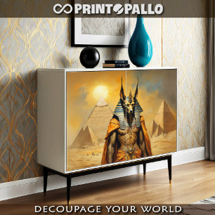Anubis god of ancient Egypt with pyramids -  Tissue Paper