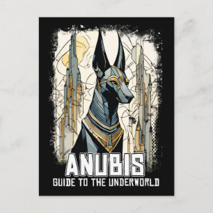 Anubis God of Egypt Surreal Mythology Postcard
