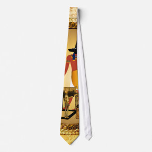 Anubis on golden background tie