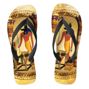 Anubis the egyptian god flip flops