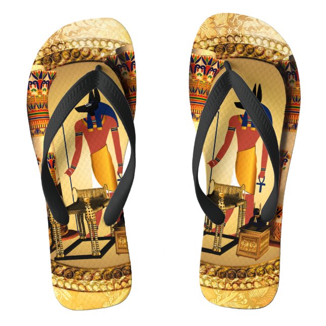 Anubis the egyptian god flip flops (Footbed)