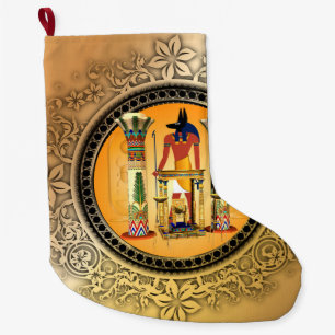 Anubis the egyptian god large christmas stocking