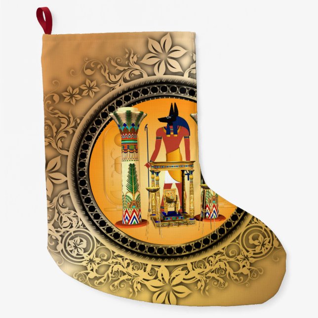 Anubis the egyptian god large christmas stocking (Front)