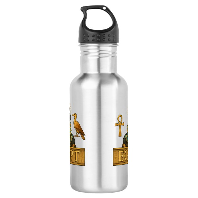 Anubis & Thoth | Egyptian Symbols - Water Bottle (Back)