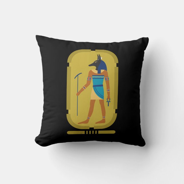 Anubis Throw Pillow (Front)