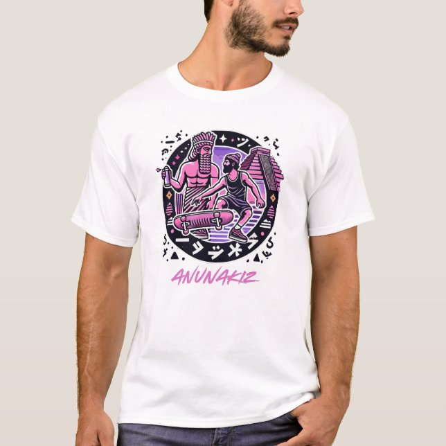 Anunakiz Skater Enki & Anunnaki Vibes T-Shirt (Front)