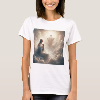 Anunciación Divina: Virgen y Bendición Celestial T-Shirt