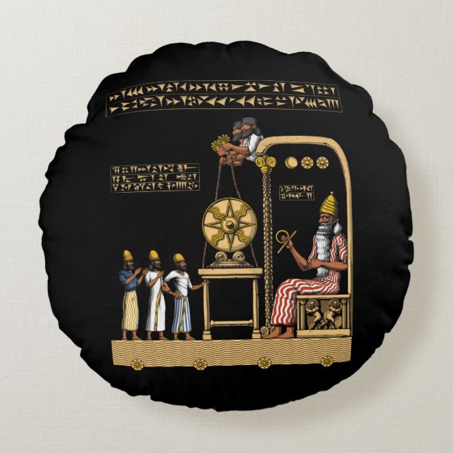Anunnaki Gods Round Cushion (Front)