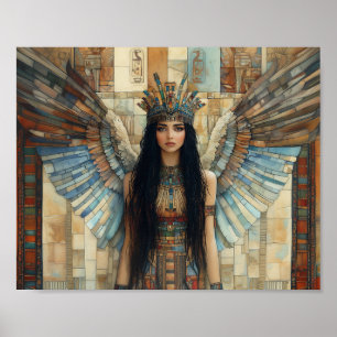 Anunnaki Star Goddess Inanna Mosaic Art Nouveau Poster