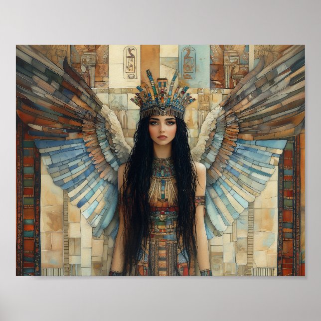 Anunnaki Star Goddess Inanna Mosaic Art Nouveau Poster (Front)